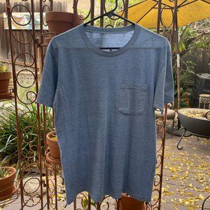 American Apparel Baby Blue Pocket T Shirt MEDIUM